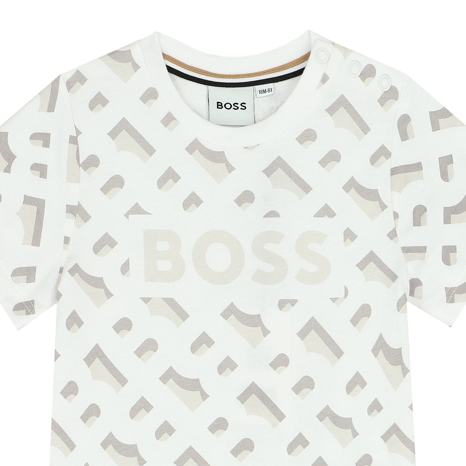 تيشيرت أولاد بالشعار باللون الأبيض, 2, hi-res