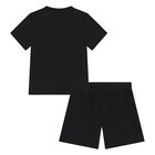 Younger Black Jordan Logo Shorts Set, 1, hi-res