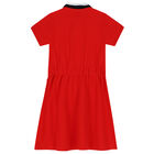 Girls Red Logo Polo Dress, 2, hi-res