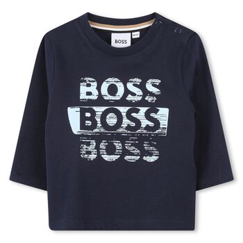 Younger Boys Navy Blue Long Sleeve Top
