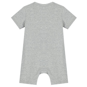 Baby Boys Grey Logo Romper
