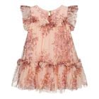 Baby Girls Pink Floral Tulle Dress , 1, hi-res
