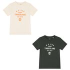 Boys Ivory & Green Logo T-Shirts ( 2-Pack ), 2, hi-res