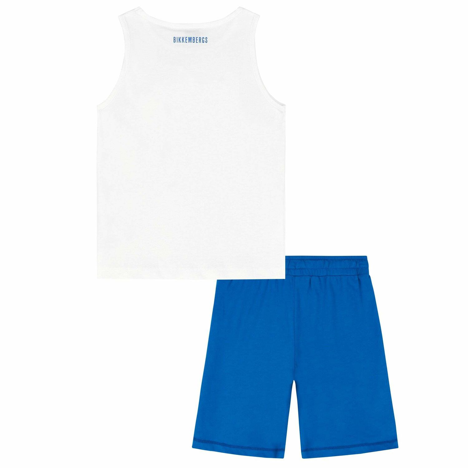 Boys White & Blue Logo Shorts Set, 1, hi-res image number null