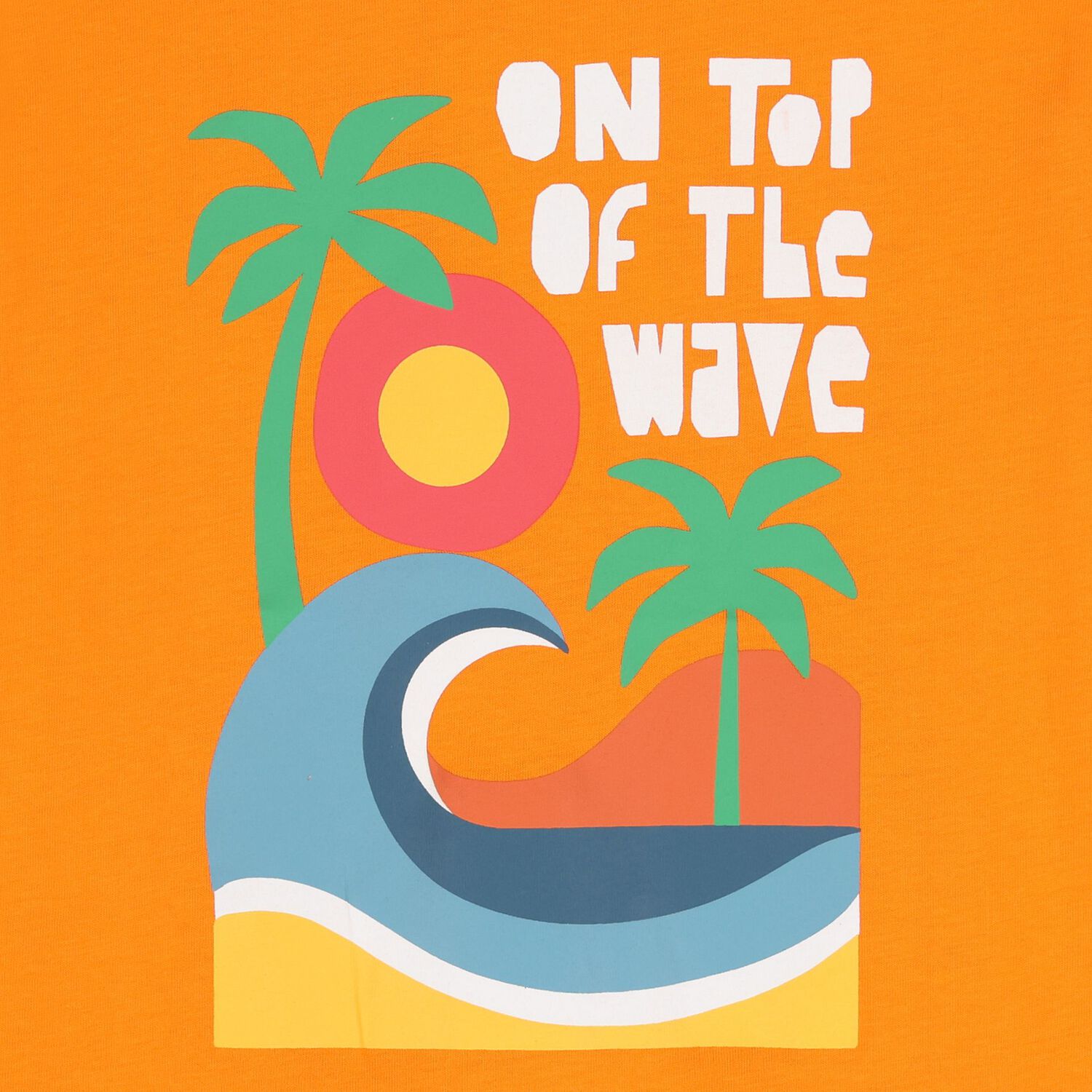 تشيرت شاطئي باللون البرتقالي للبنات , 1, hi-res