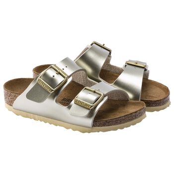 Girls Metallic Gold Sandals