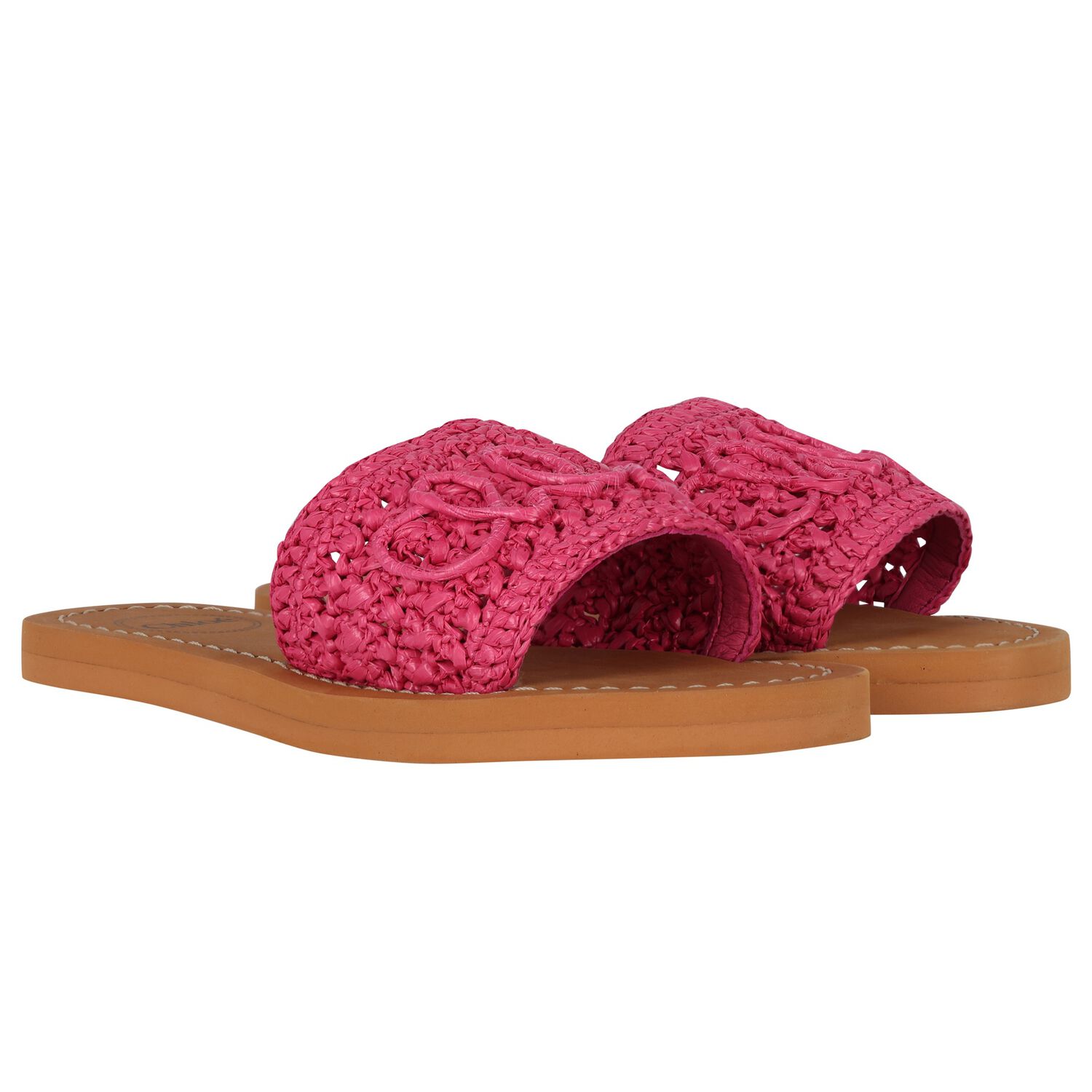 Girls Mini Me Pink & Beige Logo Sliders, 1, hi-res