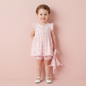 Baby Girls Pink Strawberry Dress Set
