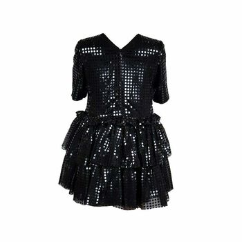 Girls Black Sequin Dress