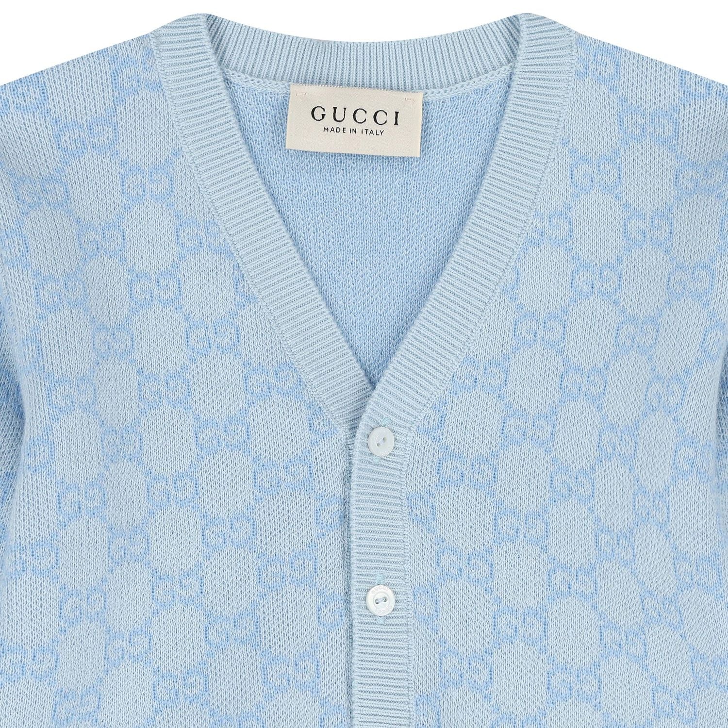 Baby Boys Blue  logo Jacquard Cardigan , 1, hi-res