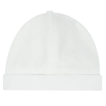 قبعة بالشعار باللون الأبيض للأولاد