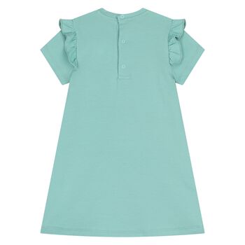 Younger Girls Green Bag Logo Dress