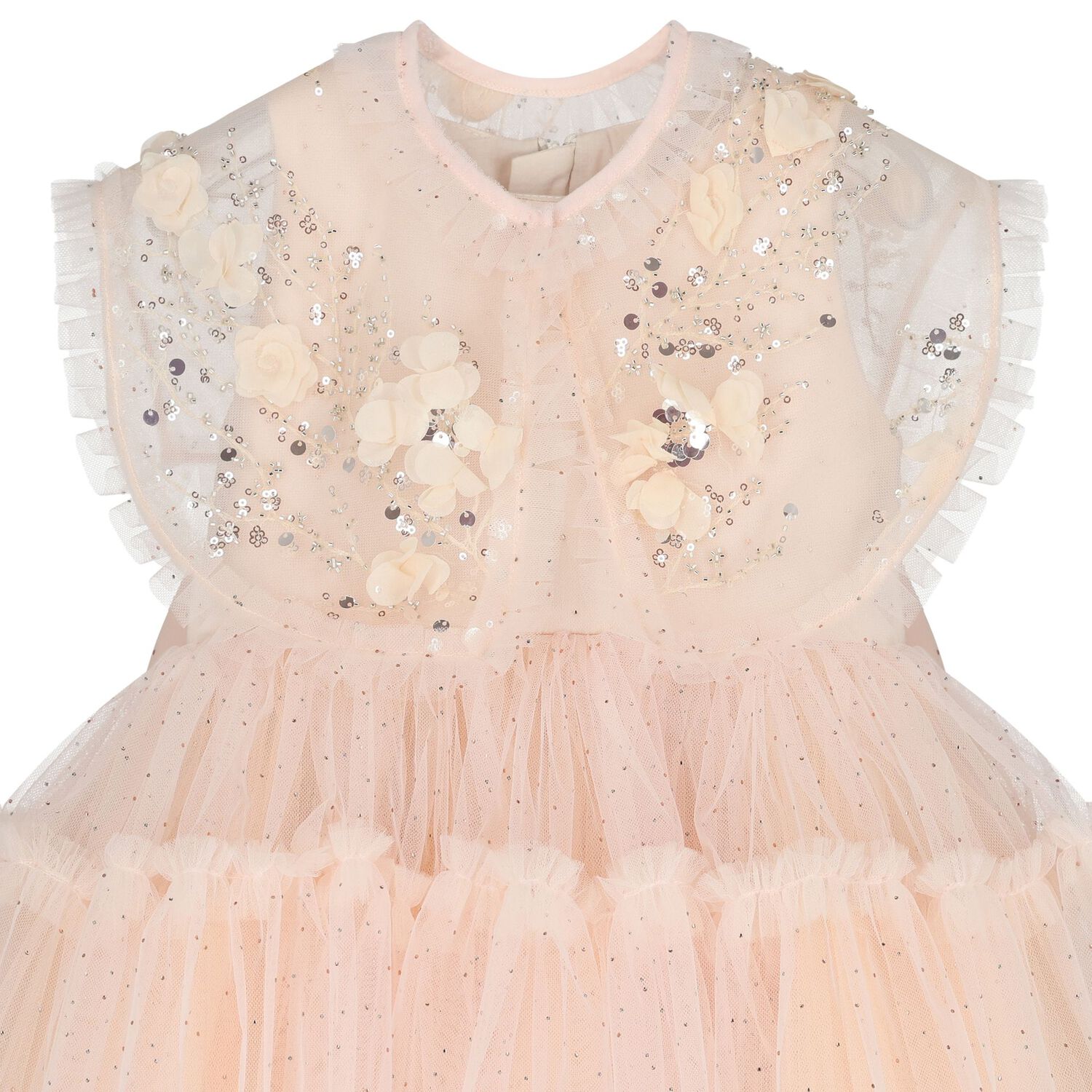 Girls Pink Rhinestone Tulle Dress, 1, hi-res