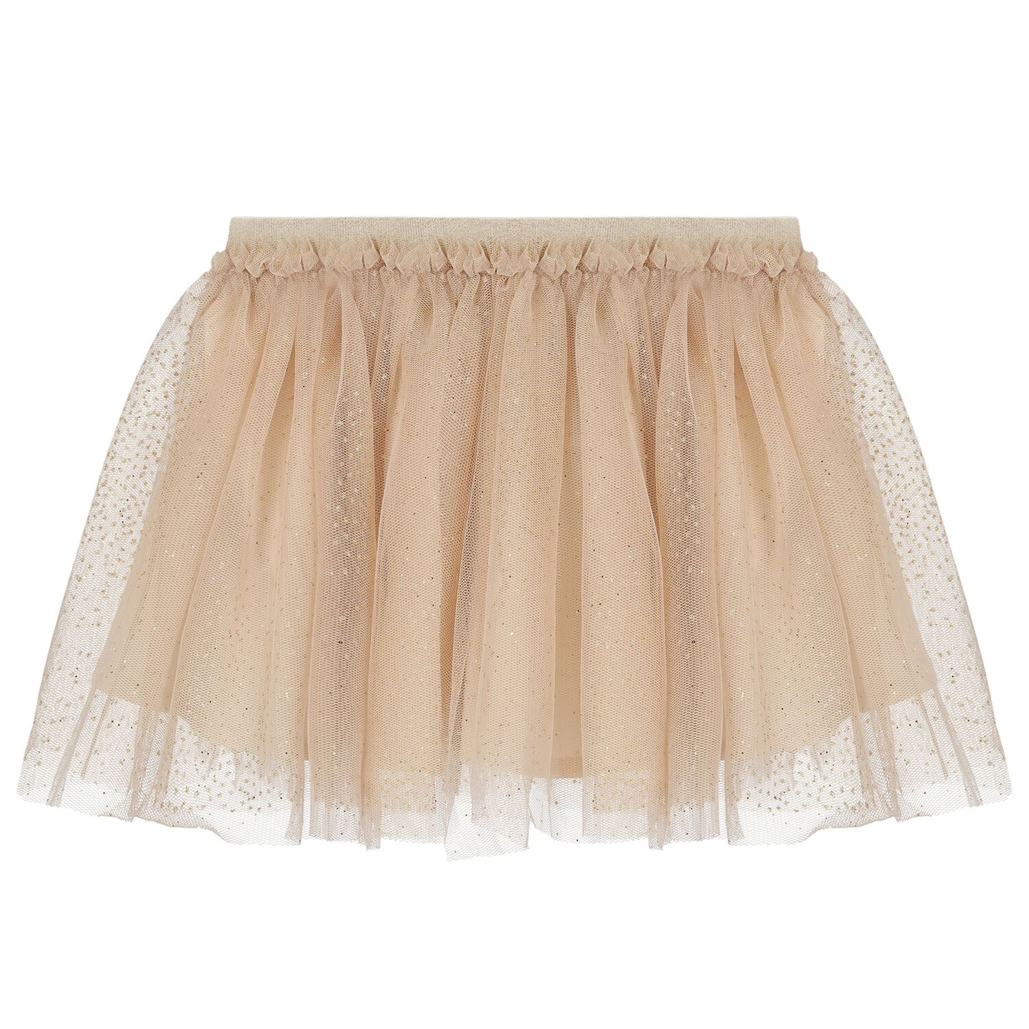 Younger Girls Beige Floral Tulle Skirt, 1, hi-res image number null