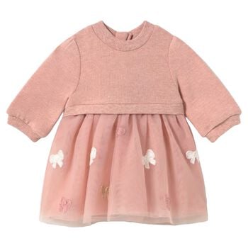 Baby Girls Pink Bow Tulle Dress