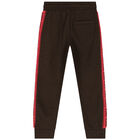 بنطلون رياضى بنات بالشعار باللون البنى, 1, hi-res