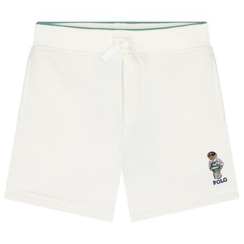 Boys Ivory Jersey Polo Bear Shorts