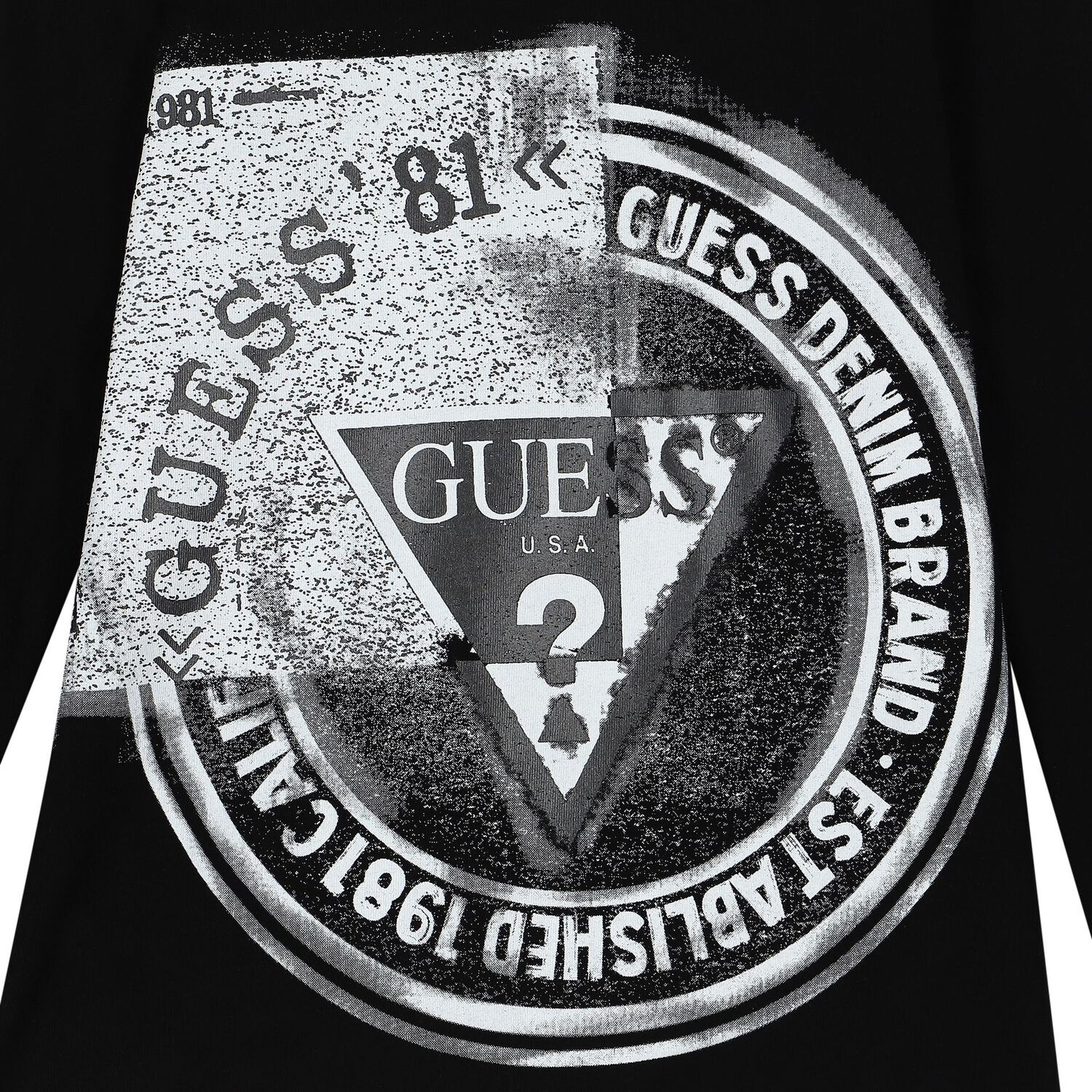 توب أولاد بأكمام بالشعار باللون الأسود, 1, hi-res image number null