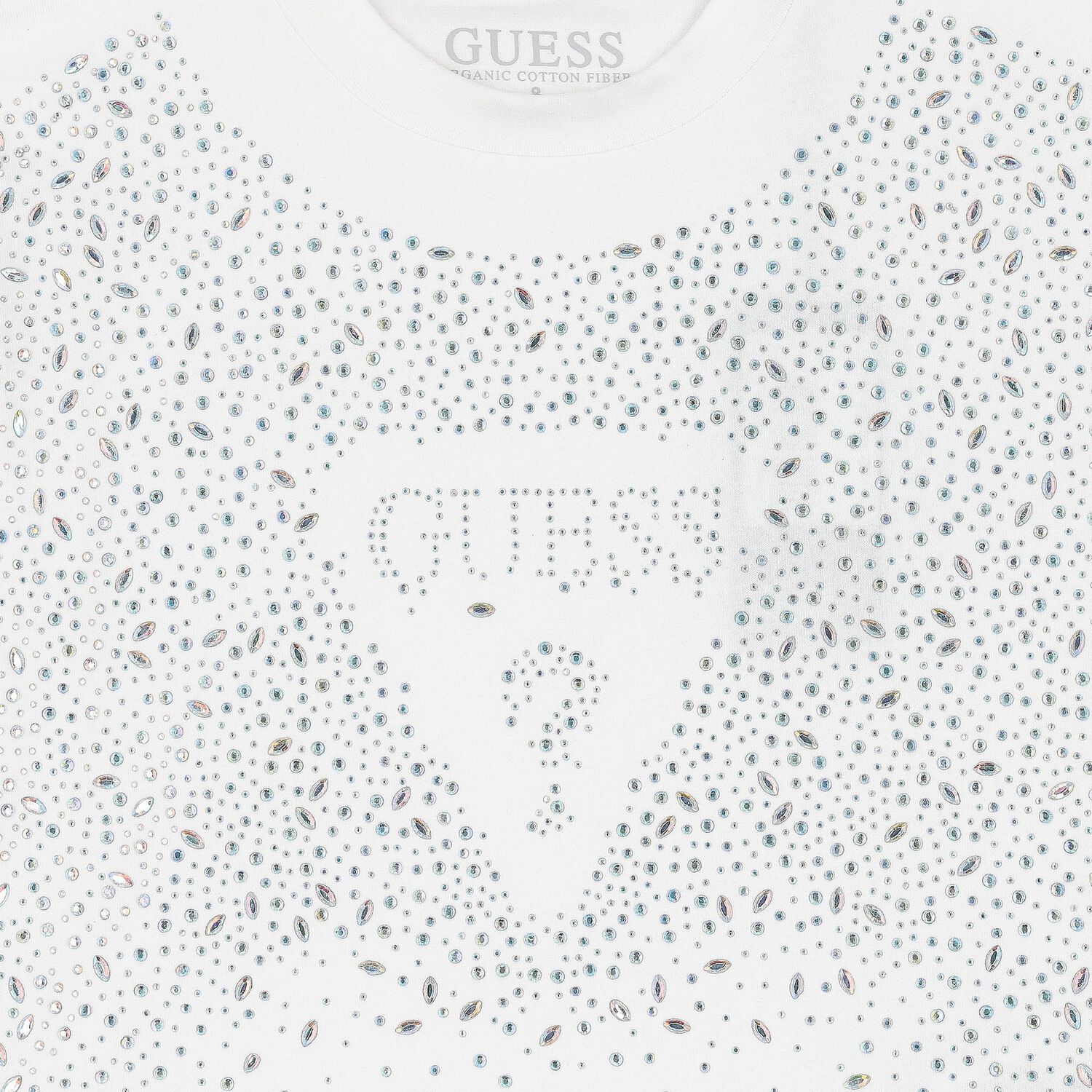 Girls White Logo Diamante T-Shirt, 1, hi-res image number null