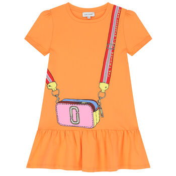 فستان بالشعار باللون البرتقالي