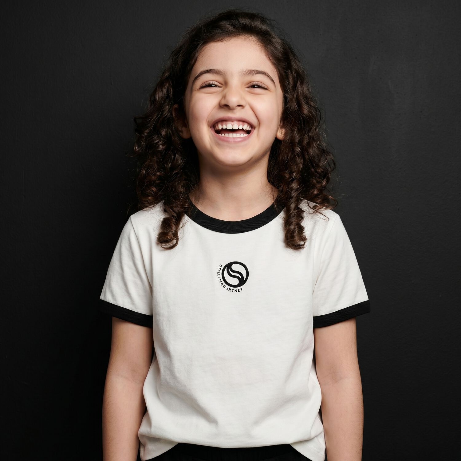 Girls White & Black Logo T-Shirt, 1, hi-res