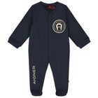 Baby Boys Navy Blue Logo Babygrow, 2, hi-res