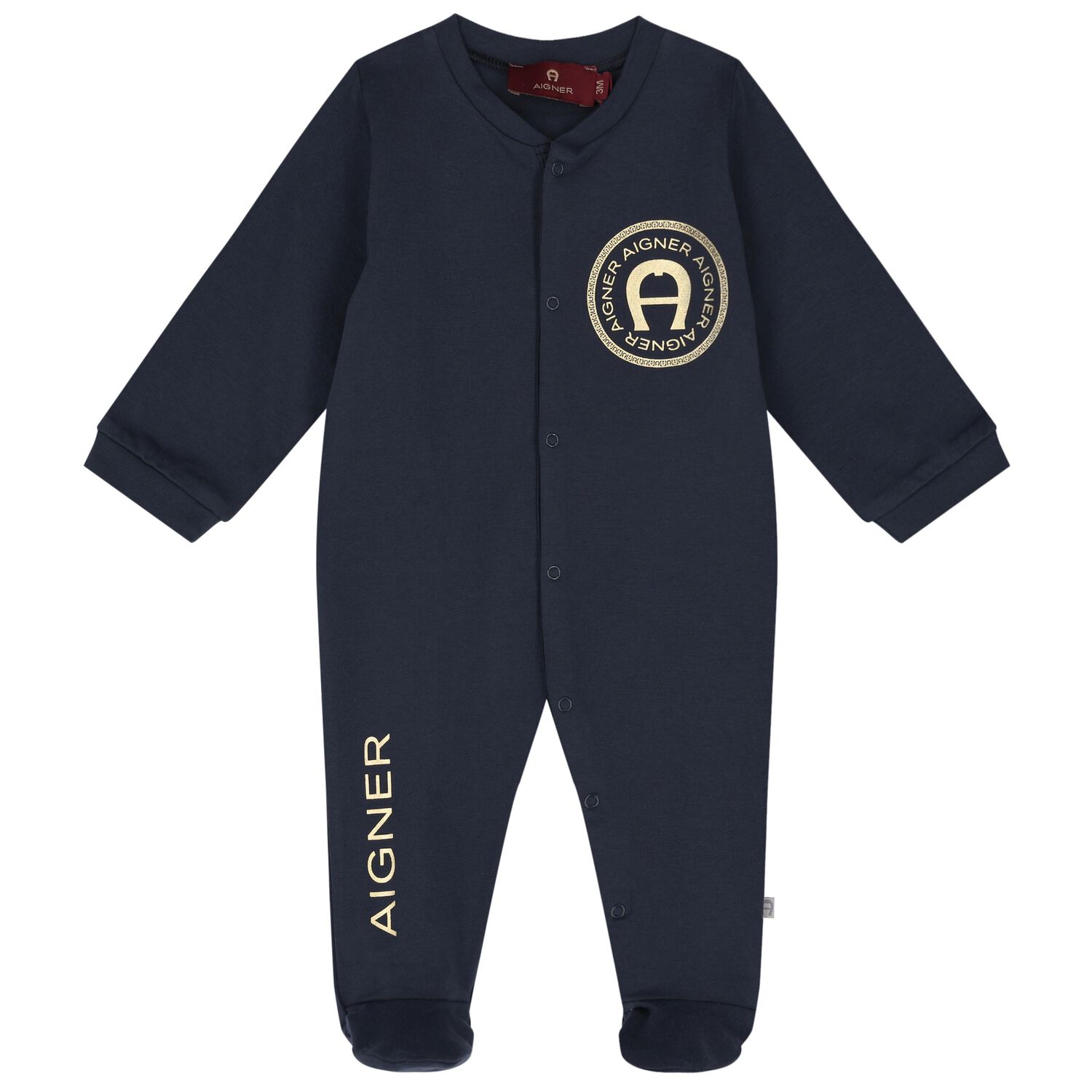 Baby Boys Navy Blue Logo Babygrow, 2, hi-res image number null