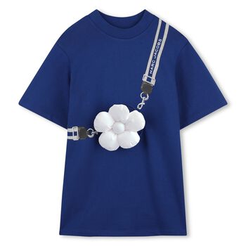 Girls Blue Daisy Pocket Dress