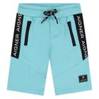 Younger Boys Aqua Logo Shorts, 2, hi-res