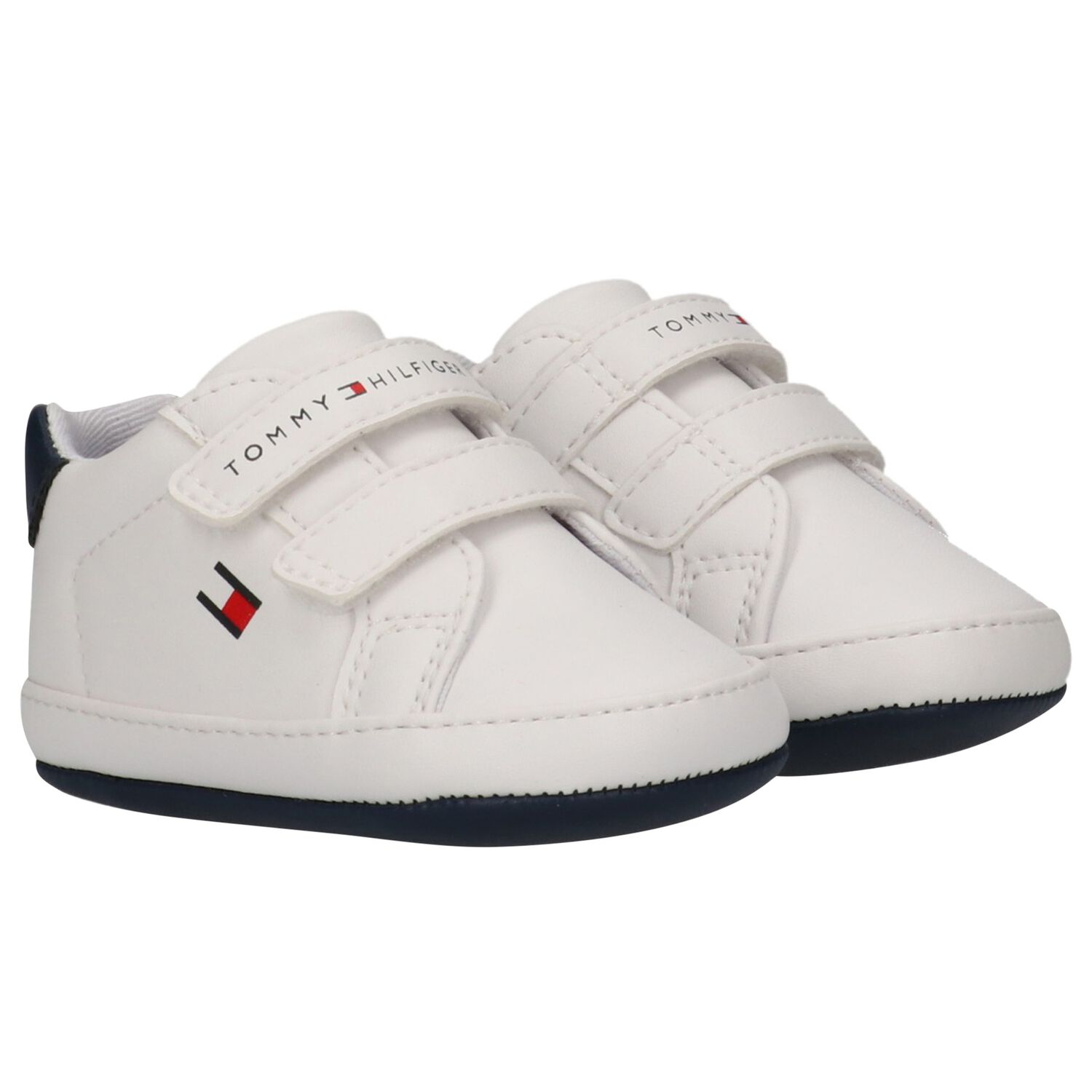 Baby Boys White Logo Pre Walker Shoes, 1, hi-res