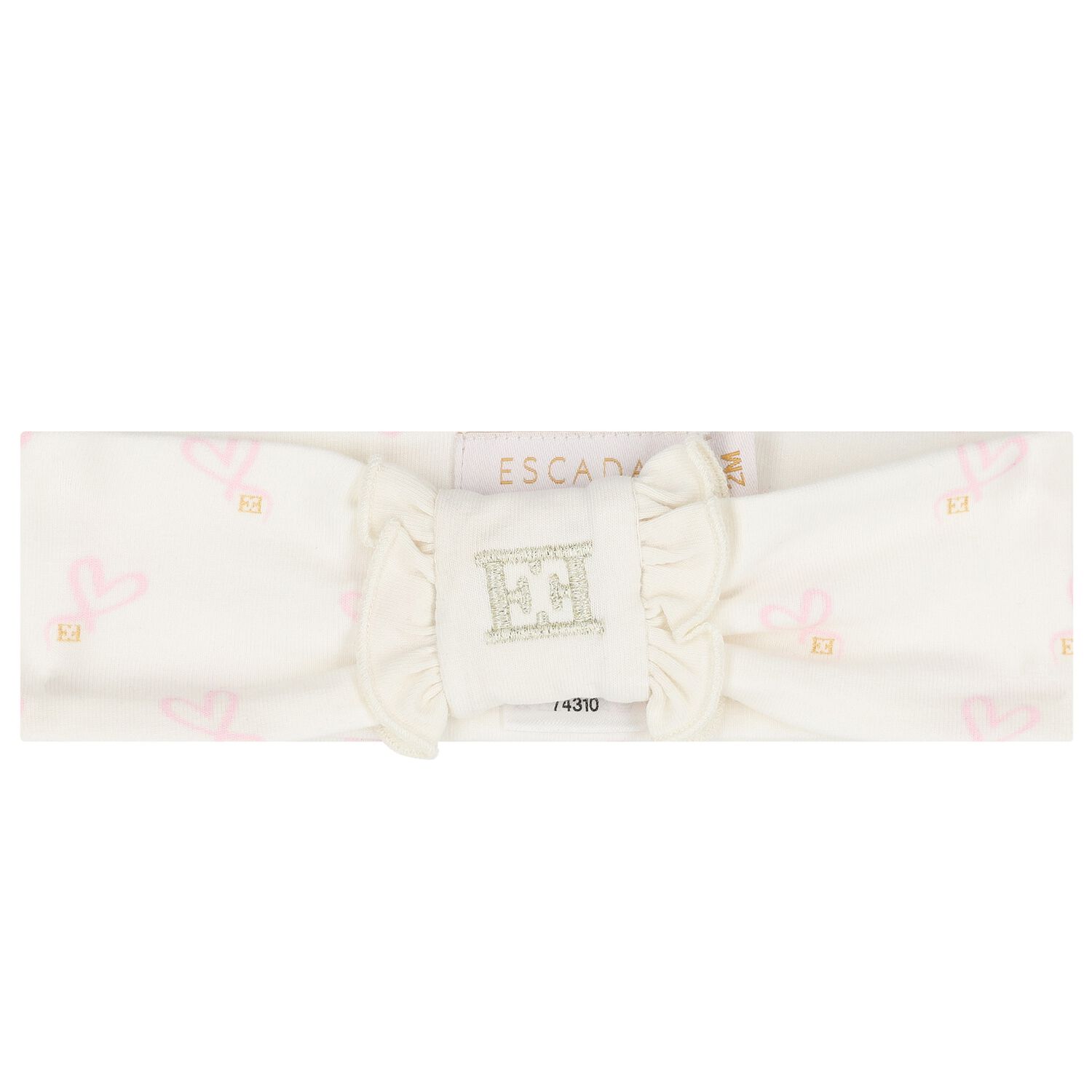 Baby Girls Ivory Ruffled Headband, 1, hi-res
