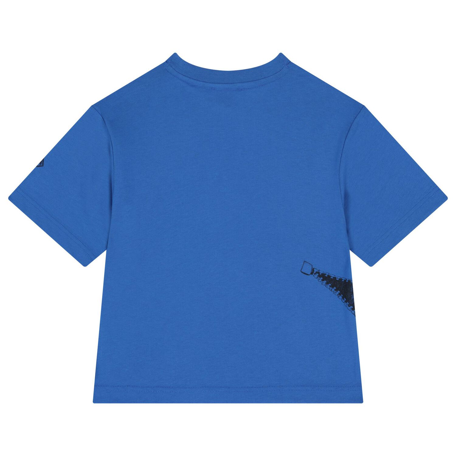 Boys Blue Zipped Logo T-Shirt, 2, hi-res