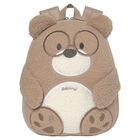 Younger Boys Beige Teddy Bear Backpack ( 30cm ), 1, hi-res