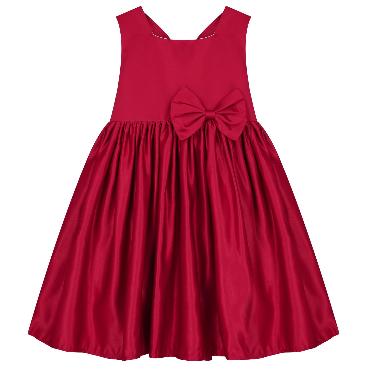 Girls Red Bow Dress, 2, hi-res
