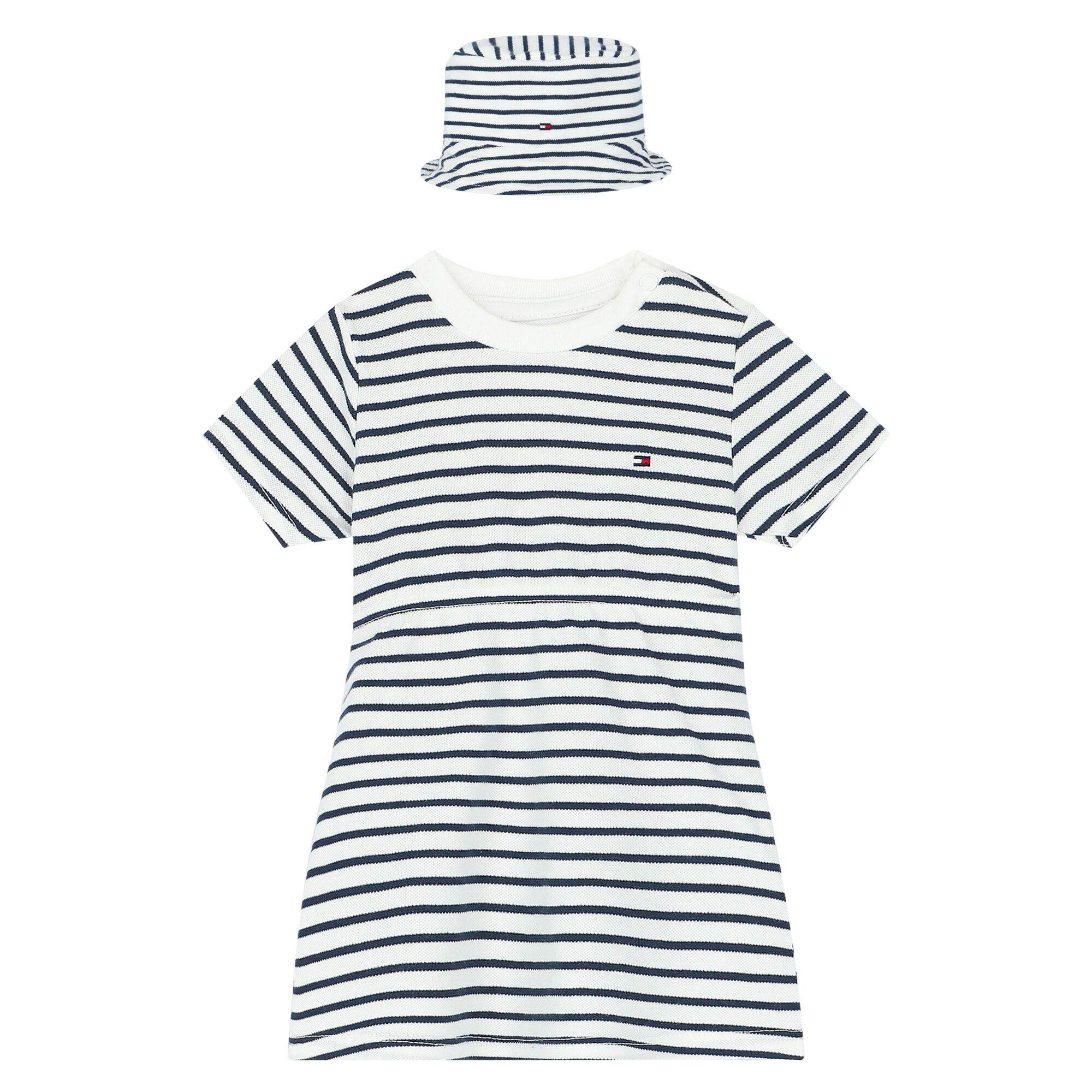 Tommy Hilfiger Baby Girls White Blue Striped Dress Set Junior