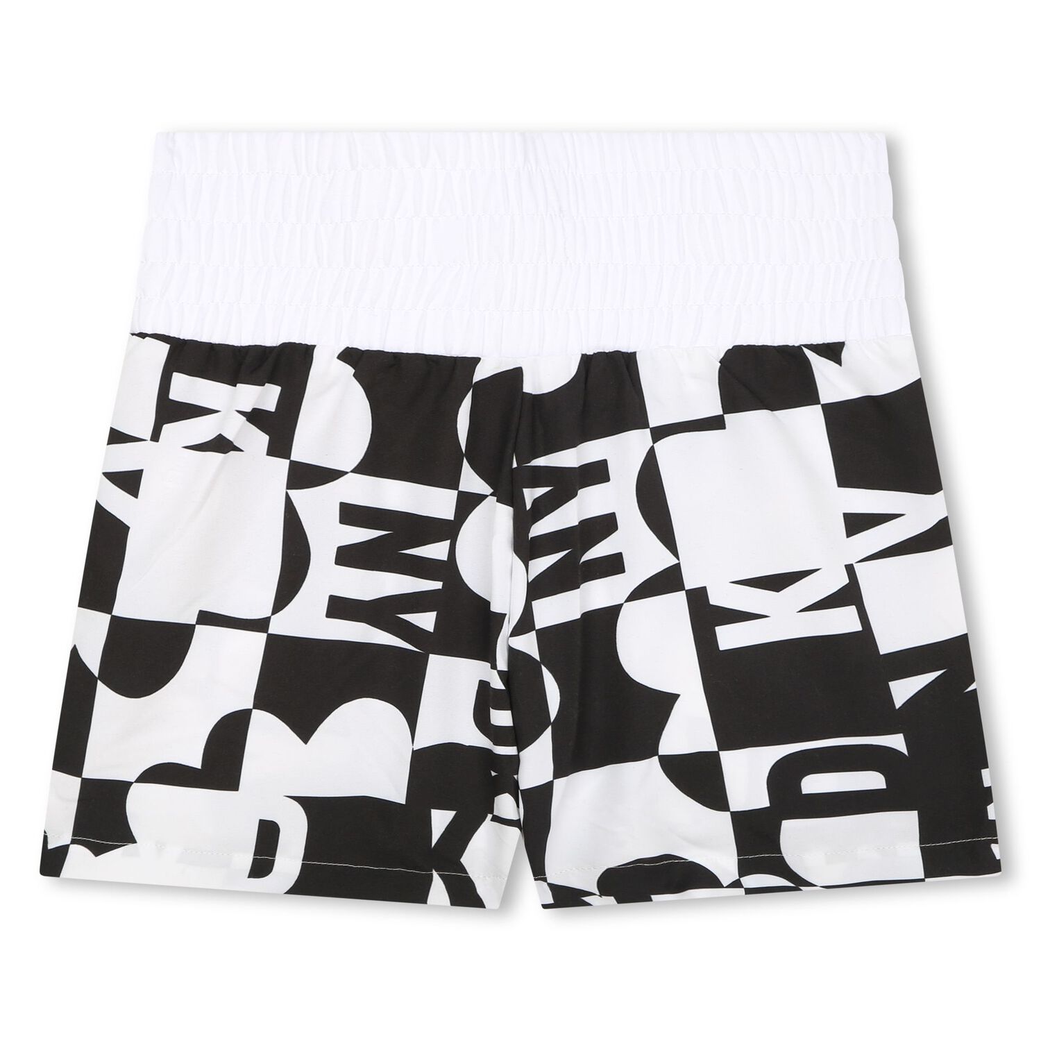Girls Black & White Logo Swim Shorts, 1, hi-res image number null