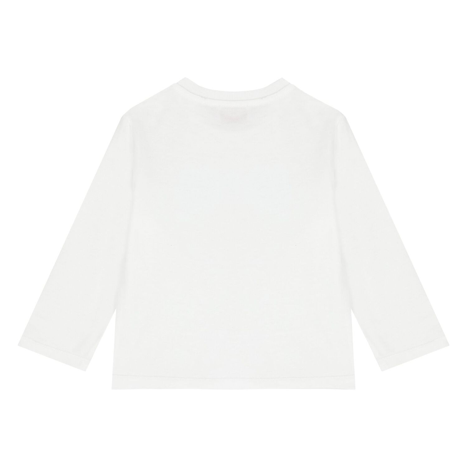Younger Girls White Logo Long Sleeve Top, 1, hi-res