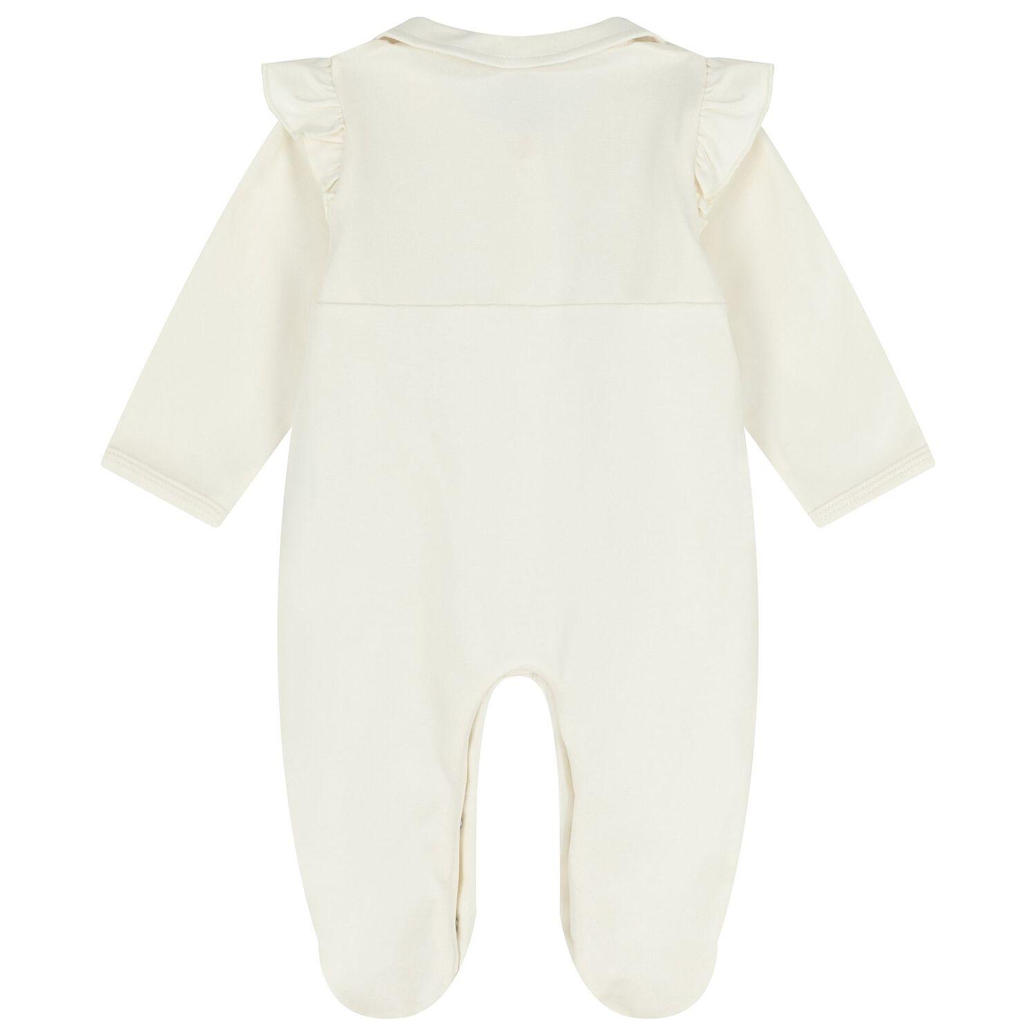 Baby Girls Ivory Logo Ruffled Babygrow, 1, hi-res
