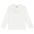 Ivory Logo Long Sleeve Top, 1, hi-res