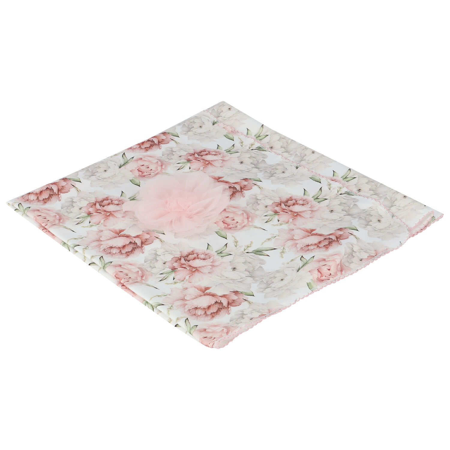 Baby Girls White Floral Blanket, 1, hi-res image number null