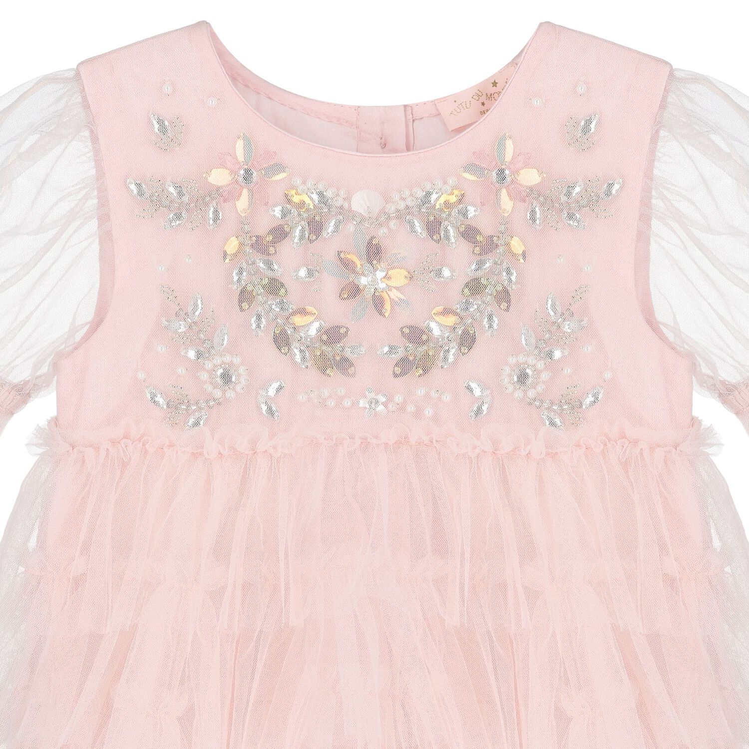 Baby Girls Pink Tulle Dress Set, 1, hi-res