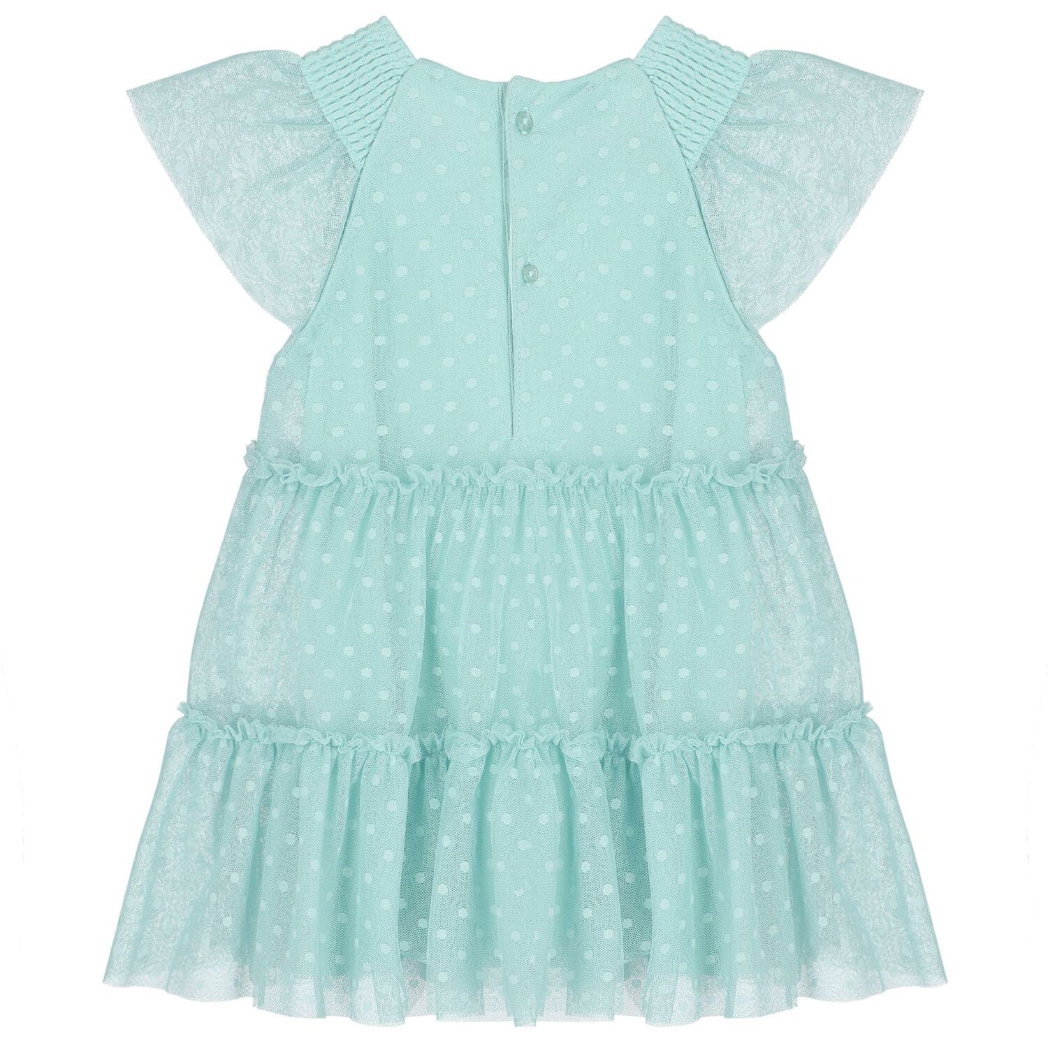 طقم بنات فستان تول باللون الأخضر, 2, hi-res