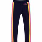 Girls Navy Logo Joggers, 1, hi-res