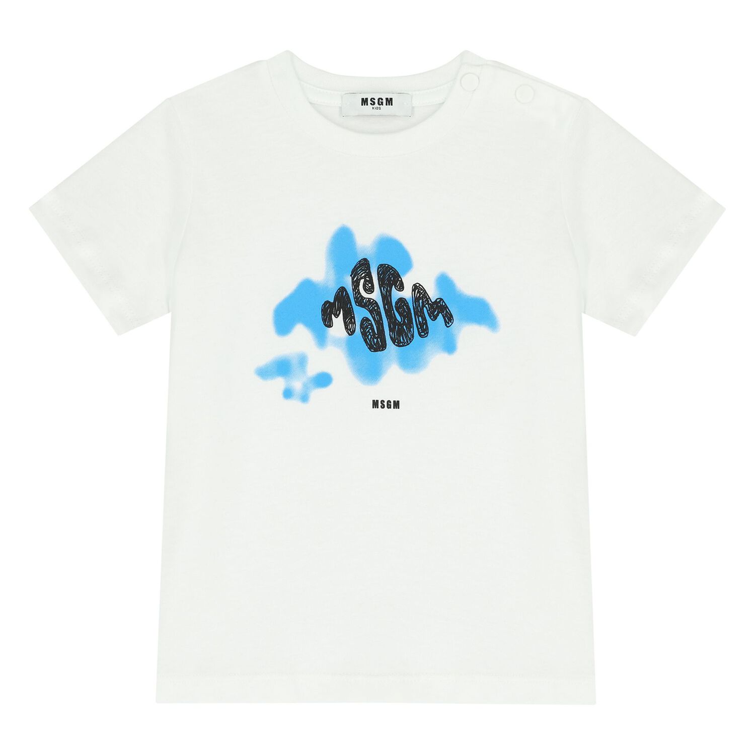 Younger Boys White & Blue Logo Shorts Set, 1, hi-res