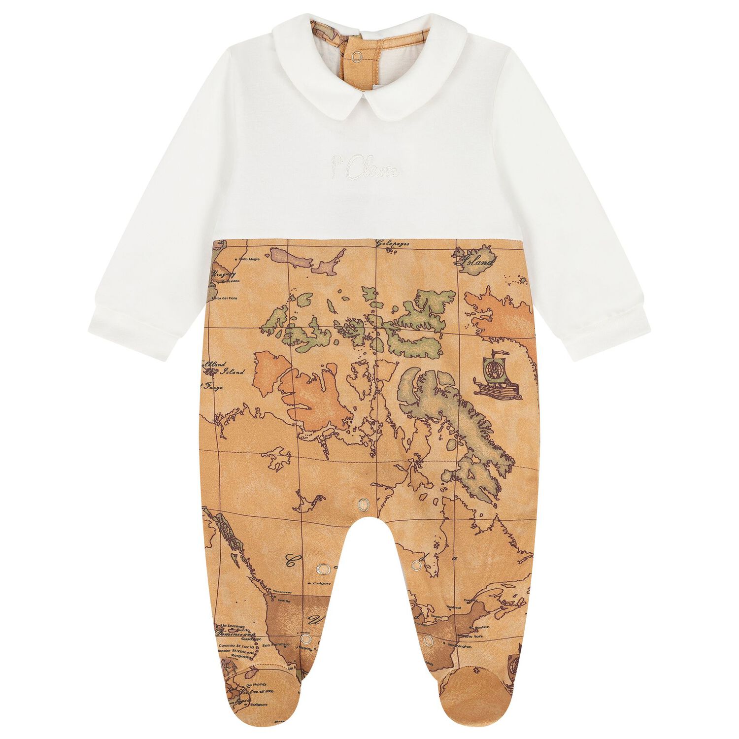 Beige & Ivory Geo Map Babygrow Gift Set, 1, hi-res