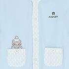 Baby Boys Blue Teddy Bear Logo Babygrow, 2, hi-res