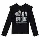 Girls Black Top & Silver Pleated Skirt Set, 1, hi-res