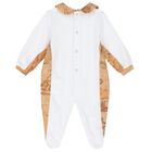 White & Beige Geo Map Babygrow Set, 1, hi-res