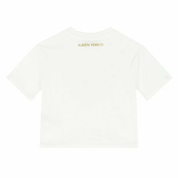 Girls White & Gold Crop Top