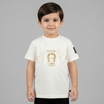 Younger Boys Ivory Logo T-Shirt
